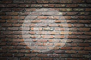 Dark framed brick wall, background texture