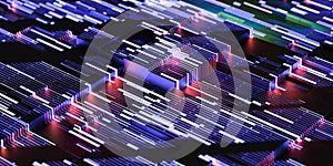 dark futuristic abstract micro technology surface 3d render illustration