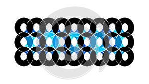 Dark Geometric Interlocking Rings Vector Pattern, vector design Generative AI