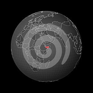 Dark globe centered to Somaliland.