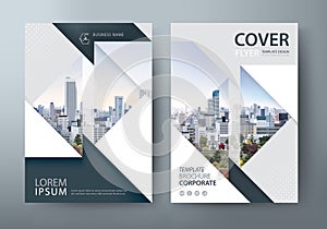 Dark gray Annual report brochure flyer design template vector, Leaflet presentation, book cover template