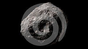 Dark Gray Asteroid on Black Background