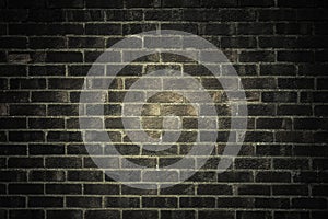 Dark gray brick wall as texture or background. .