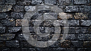 Dark gray brick wall texture background