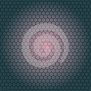 Dark gray hexagonal pattern with pink gradient light effect background texture design element abstract
