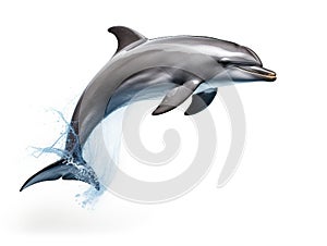 Dark gray isolated dolphin