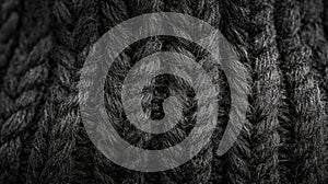 Dark Gray Knitted Fabric Texture Close Up