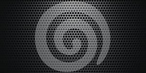 Dark gray perforated metal sheet texture