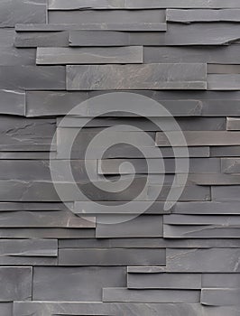 Dark Gray Stacked Stone Wall