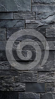 Dark Gray Stacked Stone Wall Texture