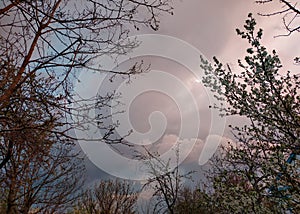 dark gray storm clouds after the rain