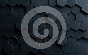 Dark Gray Textured Hexagonal Pattern