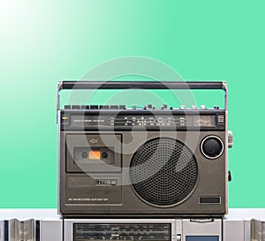 Dark gray vintage radio