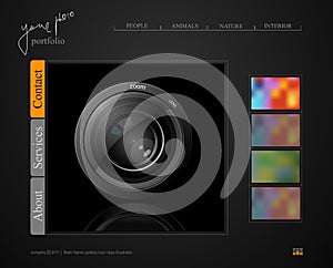 Dark gray web site, portfolio photographer