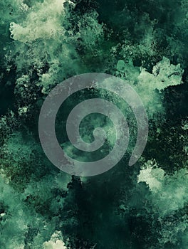Dark green abstract texture with cloudy patterns and depth