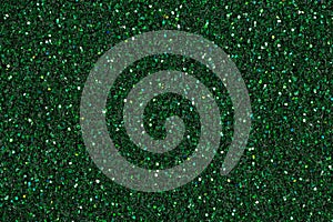 Dark green background with glitter. Bright exclusive texture, pattern.