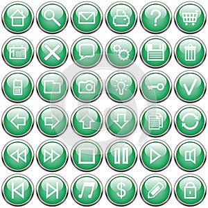 Dark green buttons
