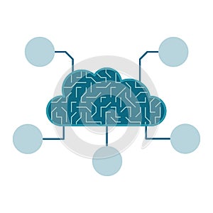 Dark green cloud connected with points infographic chart design template photo