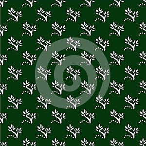 Dark Green Floral Seamless Pattern