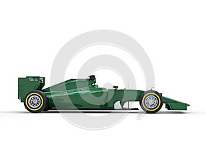 Dark Green Formula One Car - Side View