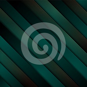 Dark green and golden abstract tech geometric background