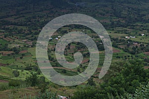 Dark green landscape of Indian Village Satara