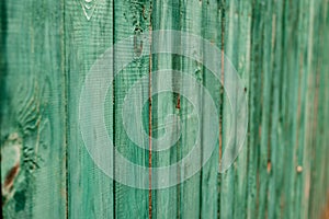 Dark green old wooden boards. Backgrounds and textures fence painted. Front view. Attract a beautiful vintage background