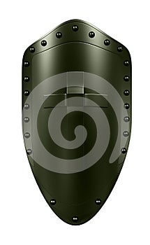 Dark green shield