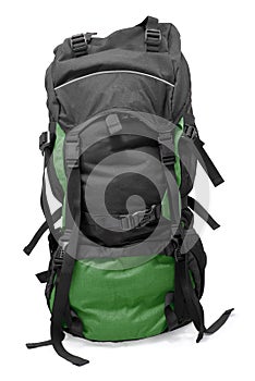 Dark green tourist backpack