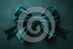 Dark-green velvet bow