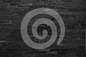 Dark grey black brick wall  texture background