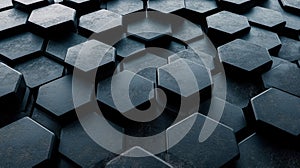 Dark Grey Hexagon Geometric Pattern Background