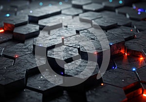 Dark Grey Hexagonal Geometric Pattern Background