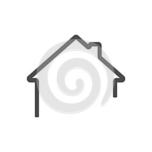 Dark grey Home outline icon vector eps10. House icon outline. Home icon.