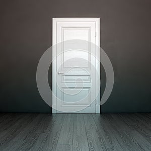 Dark Grey Interior With White Wooden Door