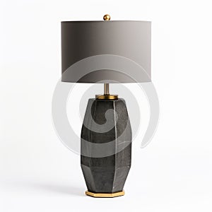 Dark Grey Lamp With Gold Accent - High-key Lighting Porcelain Design