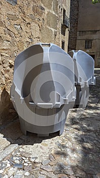 Dark grey male portable toilets