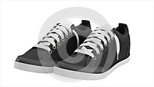 Dark grey pair of sport sneakers