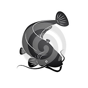 Dark Grey smiling catfish logo