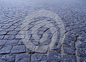 Dark grey stone pavement