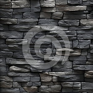 Dark Grey Stone Wall In 8k Resolution: Richly Layered And Naturalistic Forms photo