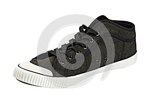 Dark gumshoe, isolated on white background. File contains clipping path. Casual shoes