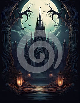 dark haunted castle photo