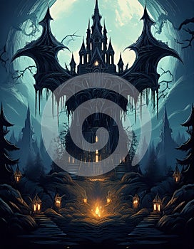 dark haunted castle photo