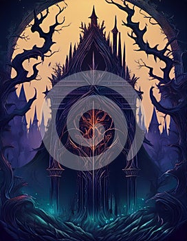 dark haunted castle photo