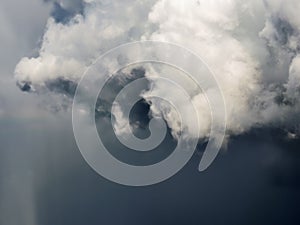 Dark heavy grey storm clouds. Dramatic sky