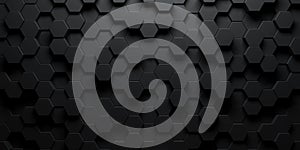 Dark hexagon wallpaper or background