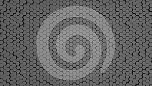 Dark hexagon wallpaper or background. 3d render