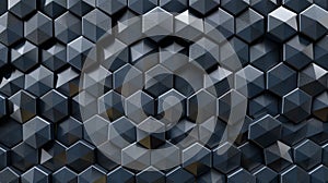 Dark Hexagonal Geometric Pattern with Depth