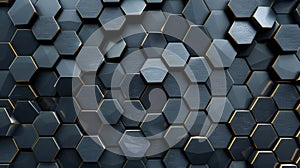 Dark Hexagonal Geometric Pattern with Depth